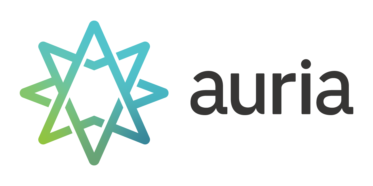 Auria gradient star logo with name